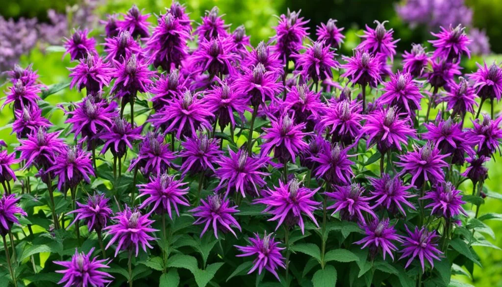 Bee Balm 'Leading Lady Plum' blooms Bee Balm 'Leading Lady Plum' blooms