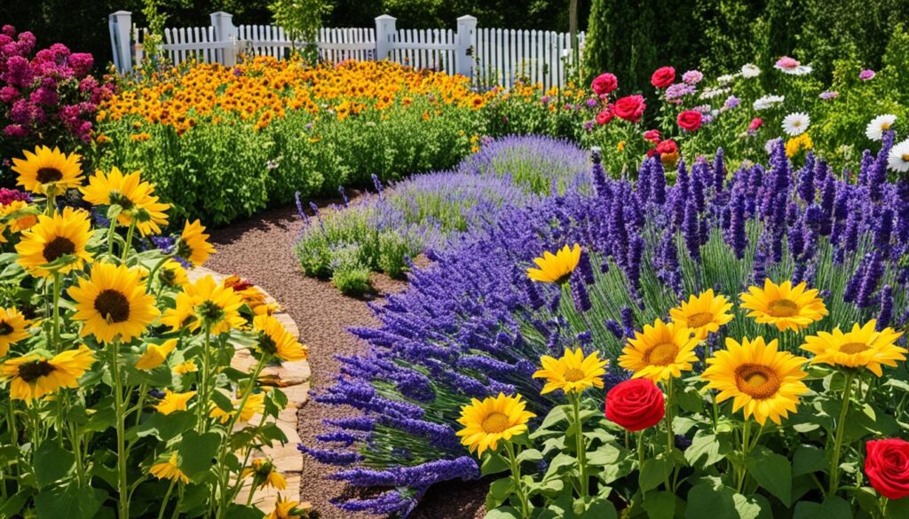 Flower garden landscaping