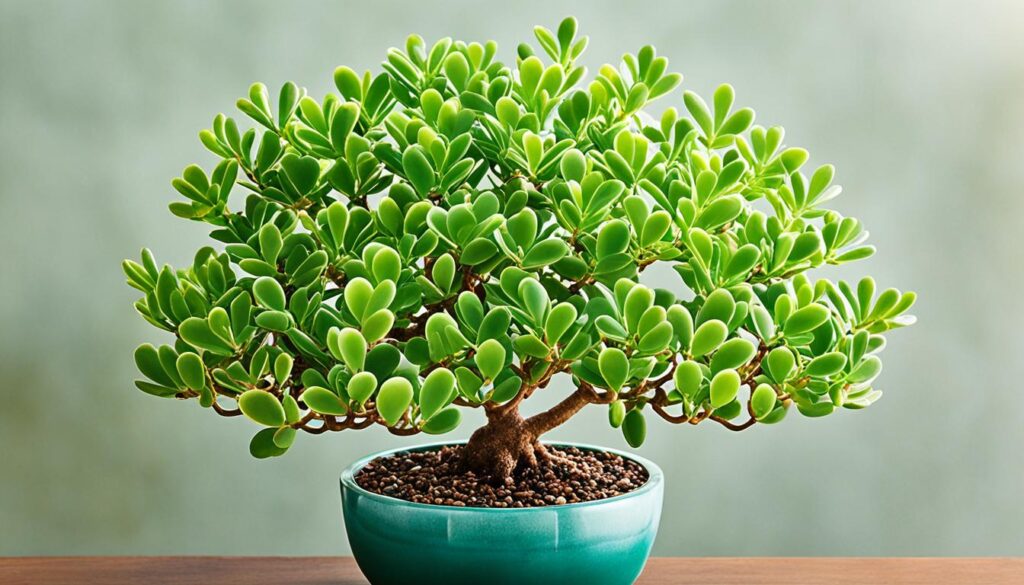 Jade plant in bright indirect light