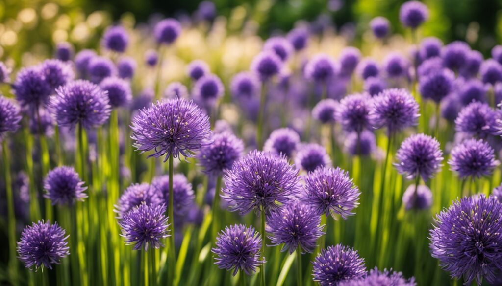 Lavender Bubbles Allium in Bloom