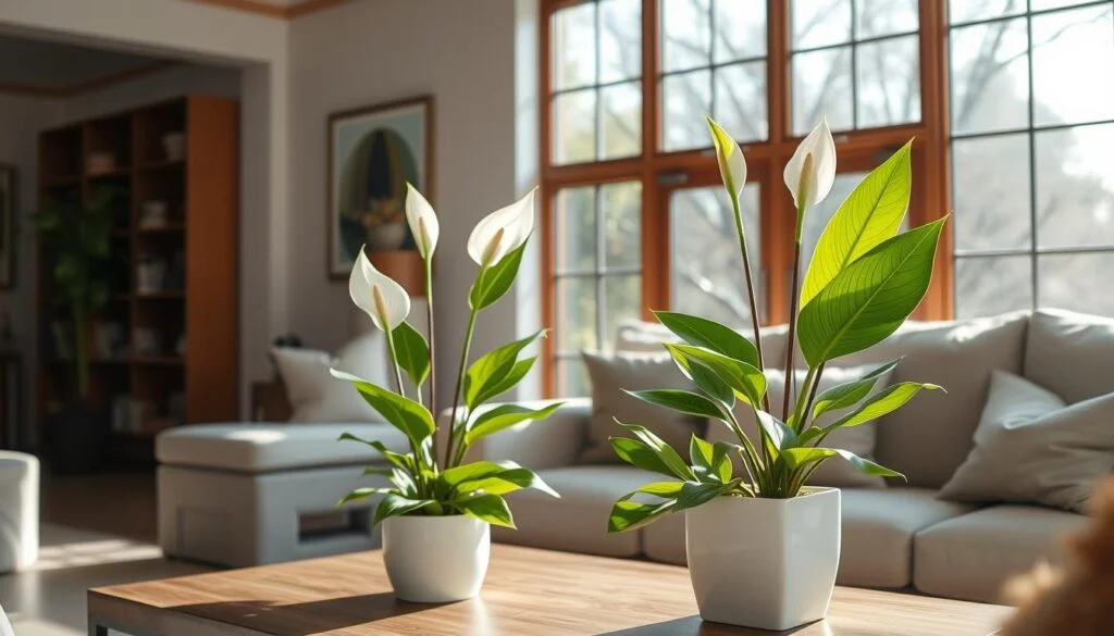Peace Lilies in a Harmonious Home Setting