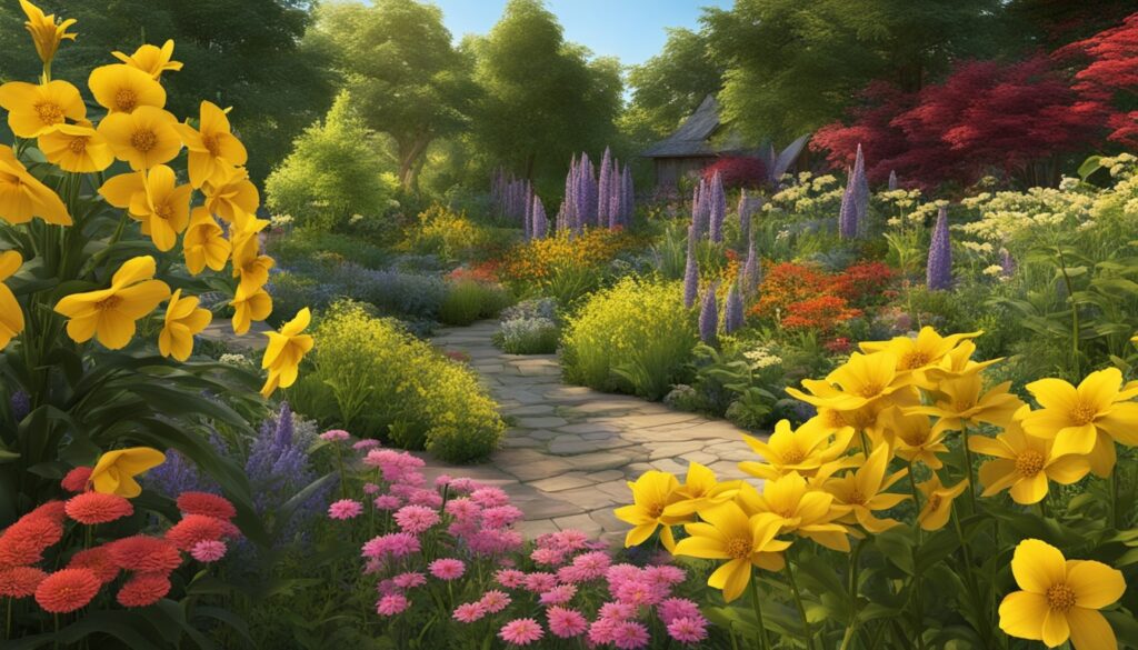 Pollinator-Friendly Yellow Perennial Garden