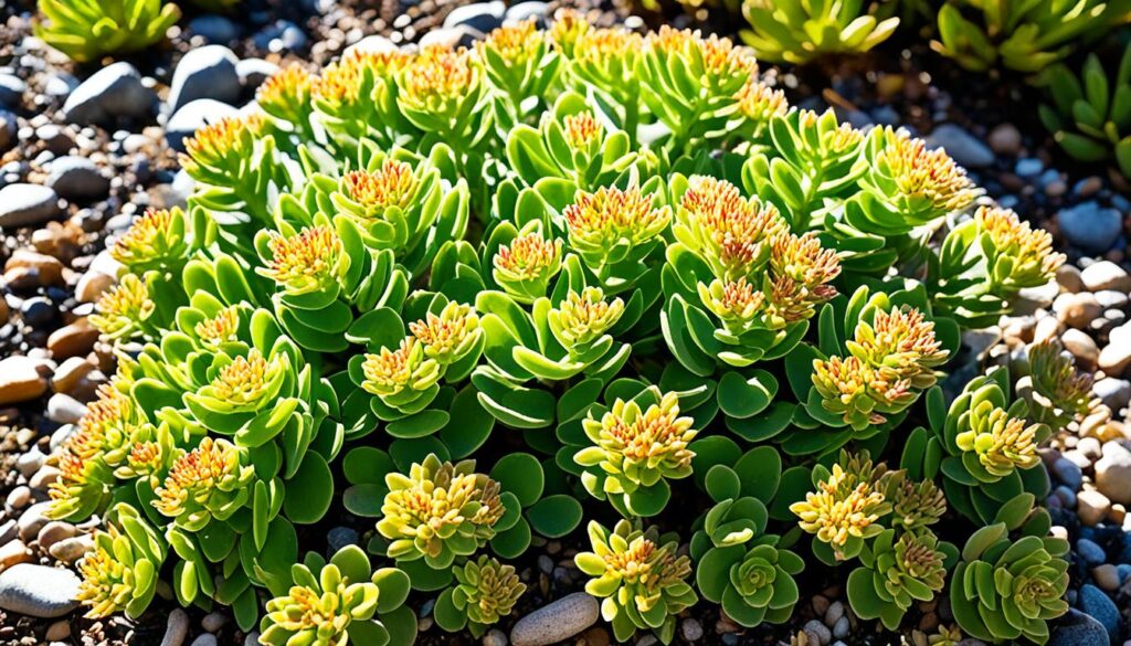 Sedum reflexum in garden