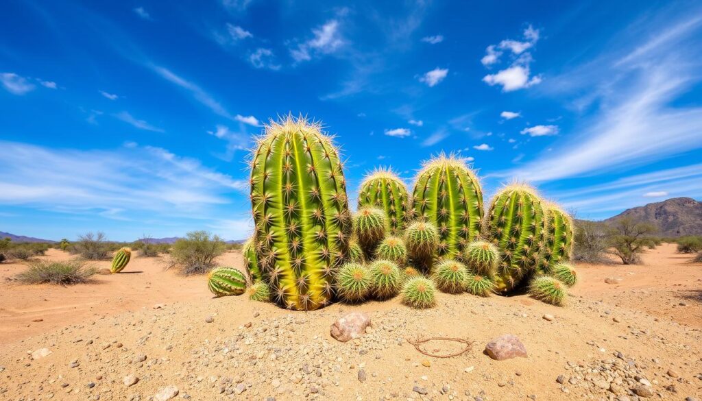 Echinocactus grusonii in desert landscaping