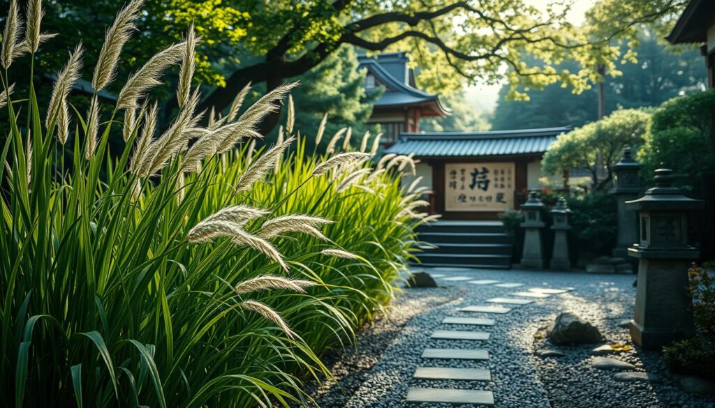 Hakone grass in Japanese garden