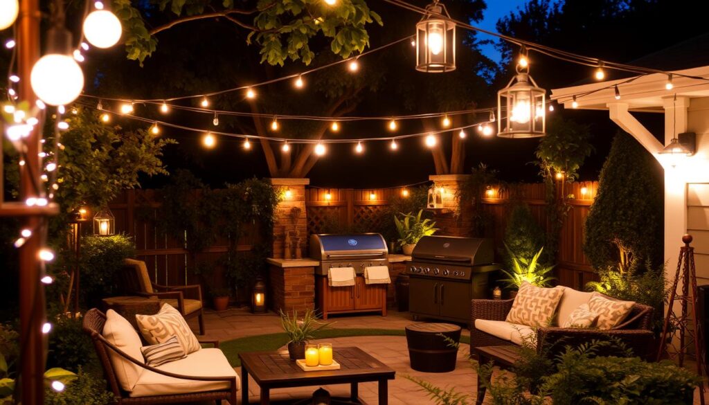 backyard lighting for BBQ