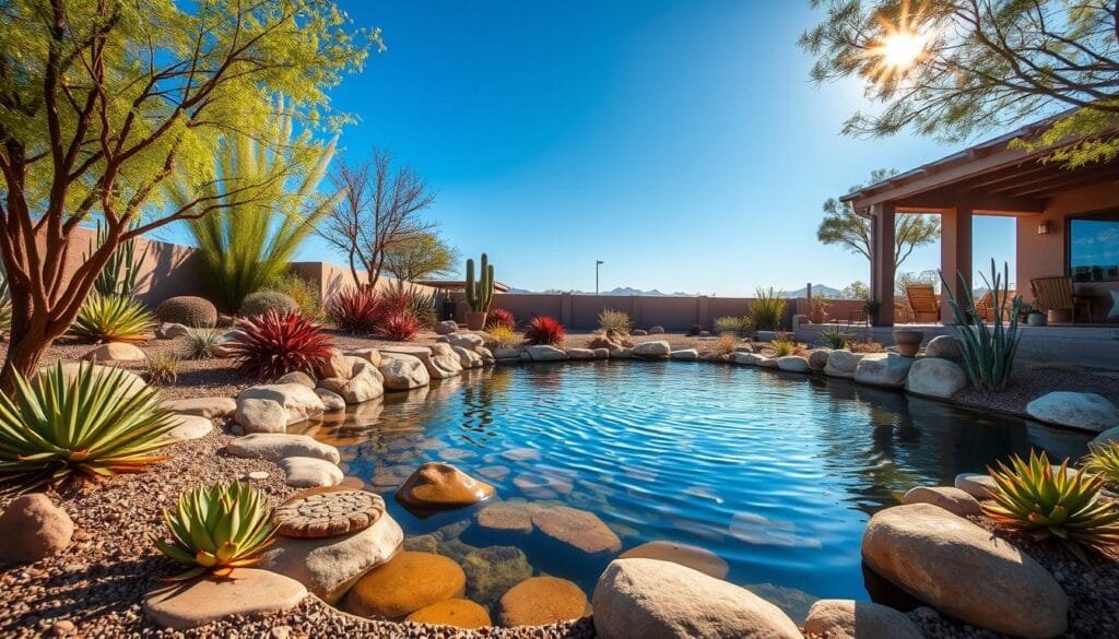 Arizona garden pond design ideas