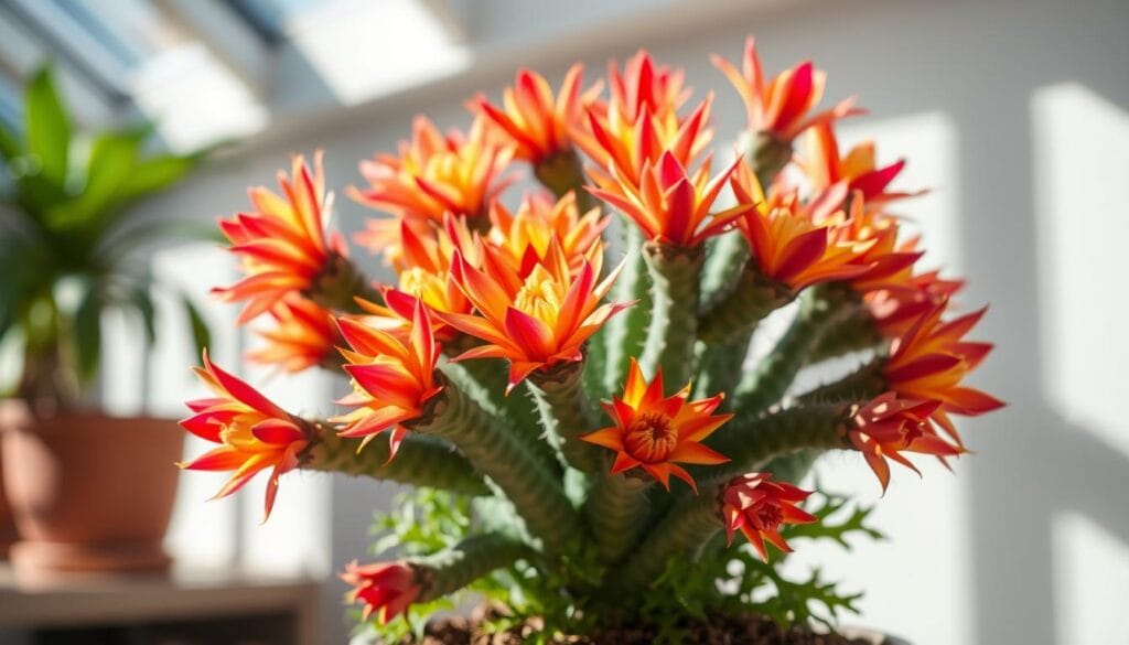 Christmas cactus in bright indirect light