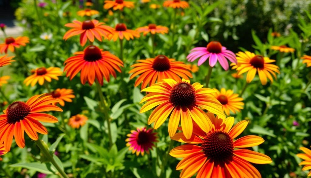 Coneflowers in full sun