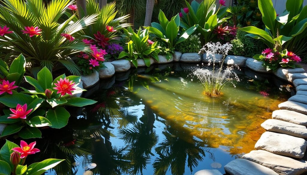 Miami garden pond design ideas sunlight considerations