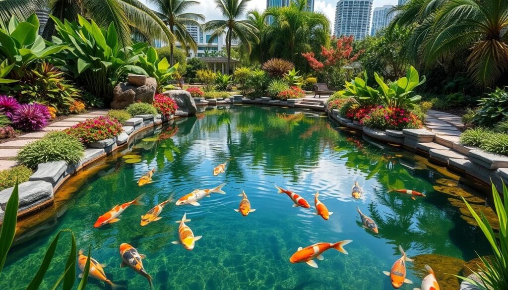 koi pond landscaping