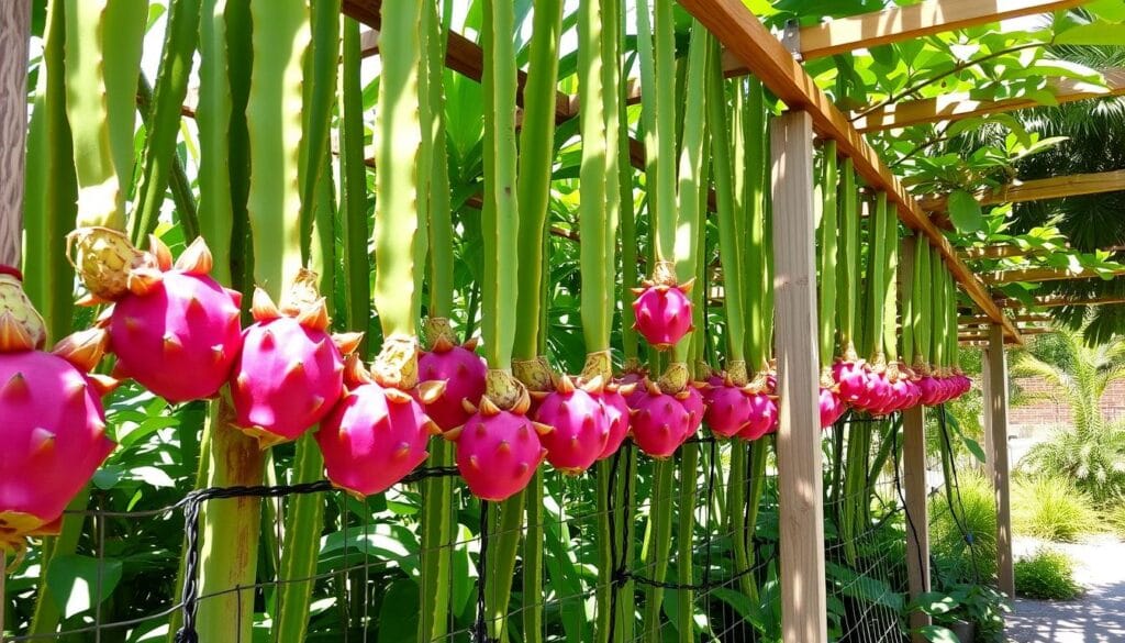 Dragon fruit trellis system