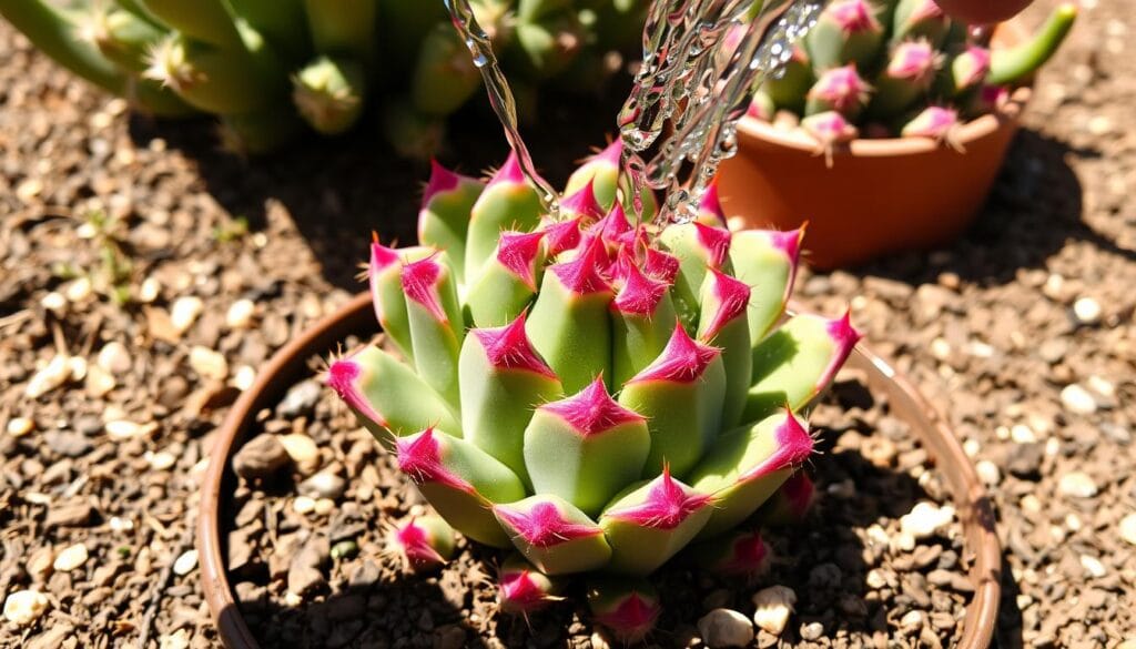 Drought-tolerant cactus watering