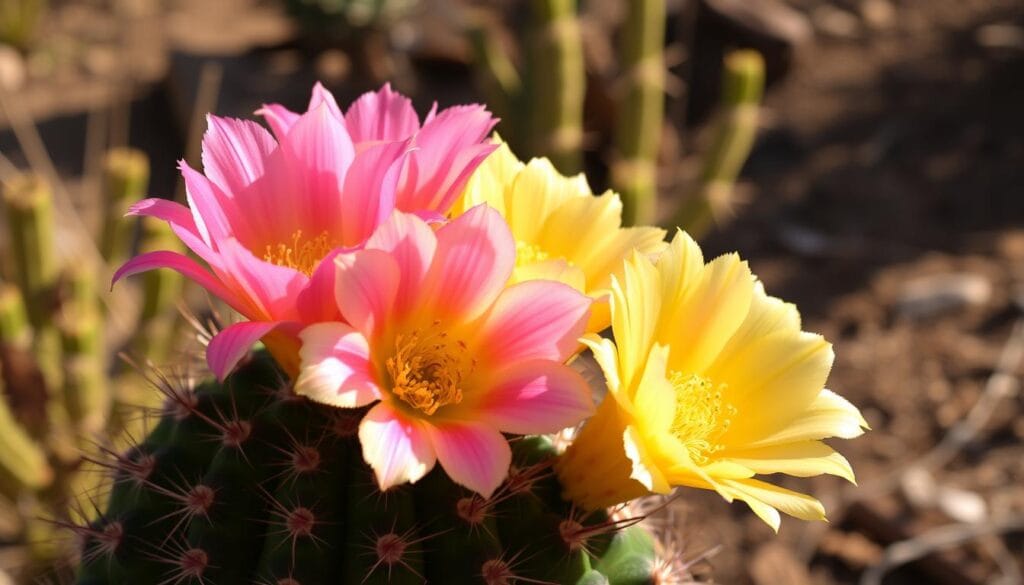 Pincushion Cactus flowers