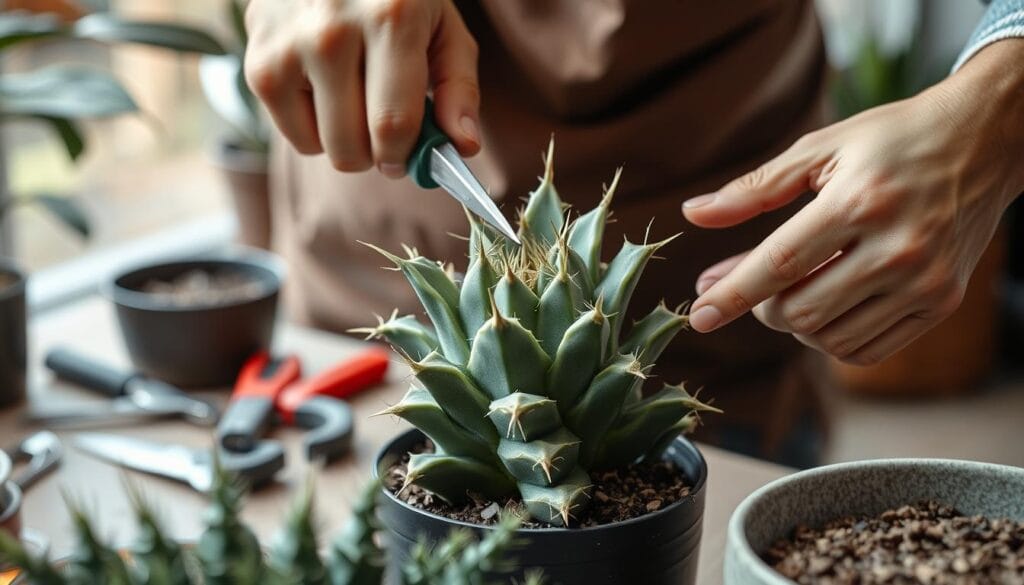 Fishbone cactus pruning